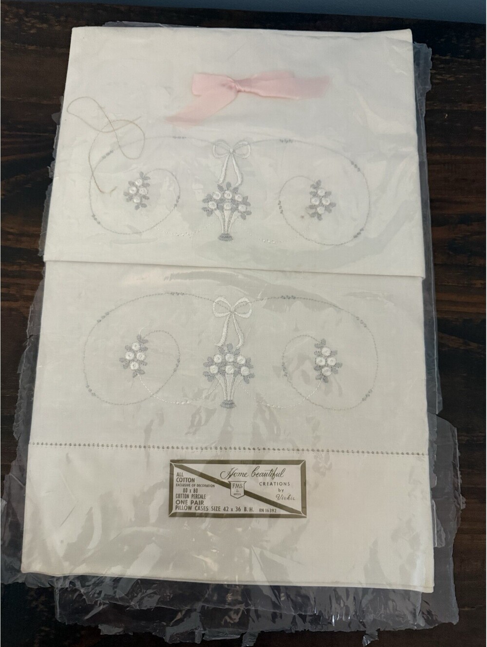 Home Beautiful Creations by Vickie Floral Cotton Percale Pillow Cover 42x36